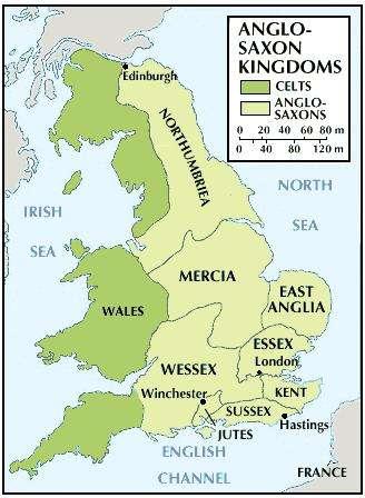 Map of Anglo-Saxon kingdoms