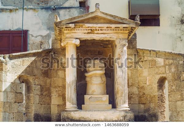 Ancient Remains Greek Sculpture Shrine Rhodes Stock Photo (Edit ...