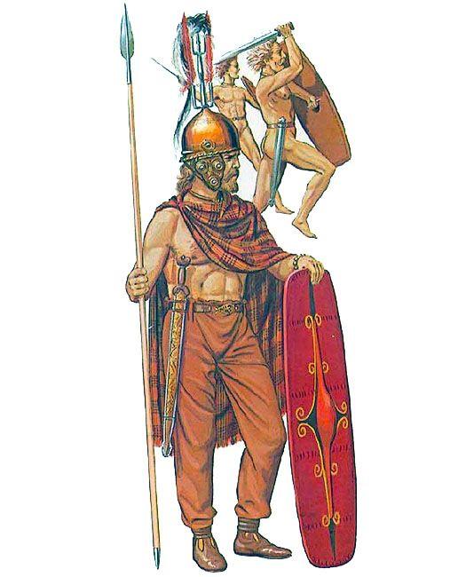 A Senones chieftain, c. 300 BC. By far one of the most aggressive tribal grups in Cisalpine Gaul, the Senones led the main group of warriors that destroyed the Roman army during the battle of the Alia in 390 BC.