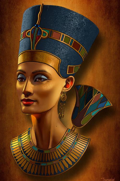 nefertiti-egyptian-queen-on-papyrus-jove