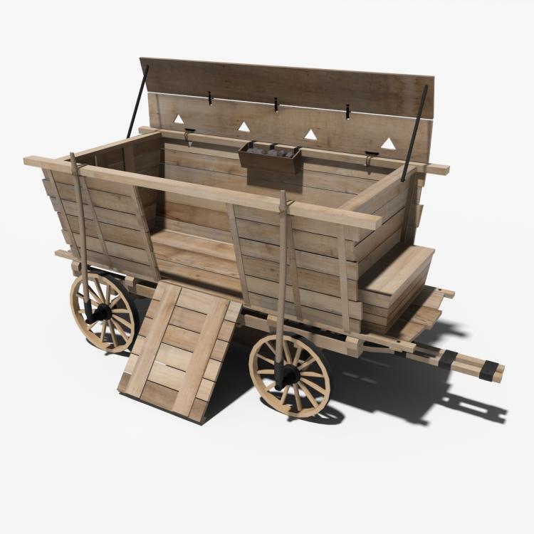 medieval war wagon 3d model