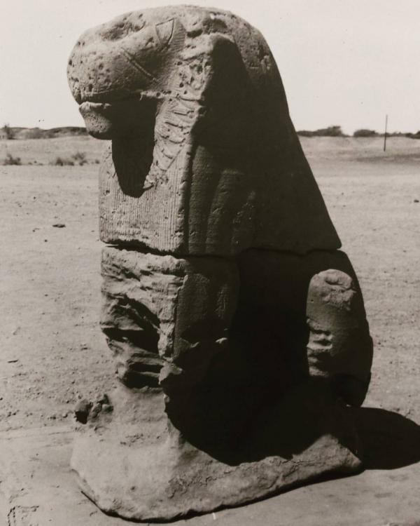 Stone Lion from Meroë Kushite Kush Meroitic sculpture history Sudan Nubia Africa.jpg